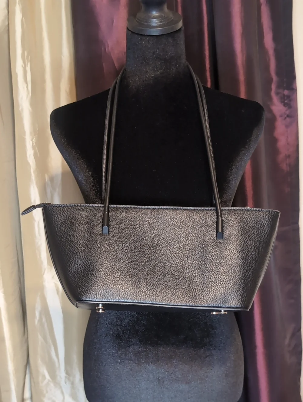 Miztique Classic Black Pebbled Shoulder Bag - Vegan Leather